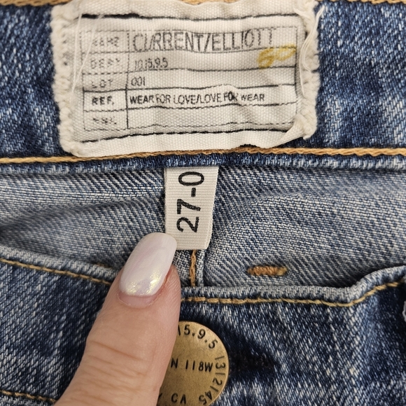 Current/Elliot The Fling Buckeye Repair Distressed Slouchy Boyfriend Jeans 27 - Picture 8 of 10